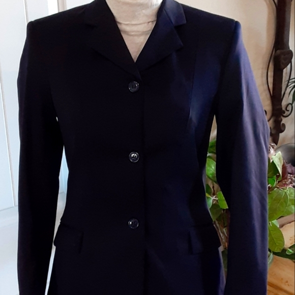 DEVON-AIRE FINE RIDING ATTIRE Nvy Wool Blend Riding Jacket Size 08R - Picture 2 of 14